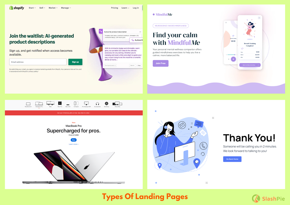 Conversion rate of landing pages vs other pages