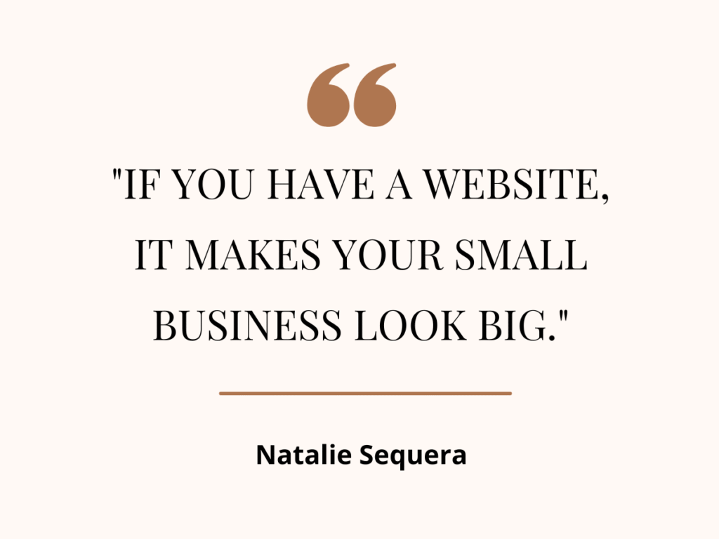 A WEBSITE MAKES SMALL BUSINESS LOOK BIG